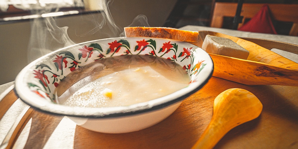 Sheep cheese soup